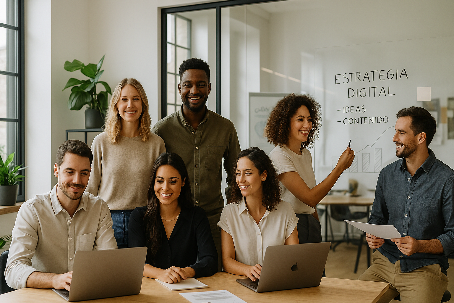 Equipo de Novamedia trabajando en estrategia digital